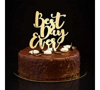 Decoración para tartas con texto en inglés "Best Day Ever", diseño de Mr & Mrs, diseño romántico de novia y novio, decoración para tartas de boda, compromiso, boda, despedida de soltera, regalos para