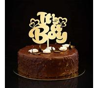 Decoración para tartas con texto en inglés "It's A Boy" con texto en inglés "Mom To Be", decoración personalizada para tartas, regalos de revelación de género para niños y niñas, color dorado