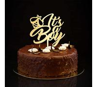 Decoración para tartas con texto en inglés "It's A Boy" para anunciar el embarazo, suministros de fiesta personalizados para mamá, regalos para recién nacidos, niños y niñas, color dorado