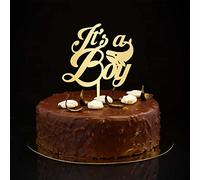 Decoración para tartas con texto en inglés "It's A Boy" para mamá, para ser o mamá, regalos de revelación de género para niños y niñas, color dorado