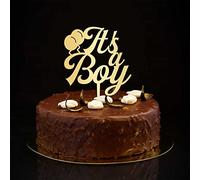 Decoración para tartas con texto en inglés "It's A Boy", revelación de género, decoración de fiesta de mamá, regalos para baby shower, regalos para bebés, niños y niñas, color dorado