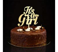 Decoración para tartas con texto en inglés "It's A Girl", anuncio de embarazo, personalizable, decoración de fiesta de mamá para ser recién nacido, regalo para recién nacido, niño y niña, color dorado