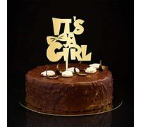 Decoración para tartas con texto en inglés "It's A Girl", revelación de género, decoración personalizada para fiestas, baby shower, regalos para bebés, niños y niñas, color dorado
