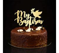 Decoración para tartas con texto en inglés "My Baptism Cake Toppers Gender Reveal Cake Toppers Personalizada Mamá To Be Decoraciones Baby Shower Regalos para Bebés Niños Niñas Dorado