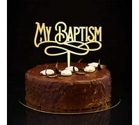 Decoración para tartas con texto en inglés "My Baptism Cake Toppers Gender Reveal Cake Toppers Personalizada Mamá To Be Decoraciones Baby Shower Regalos para Bebés Niños Niñas Dorado