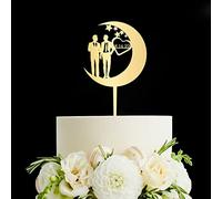 Decoración para tartas de 2 novios con luna y estrellas, decoración para tartas gay, decoración de boda gay de Mr & Mr