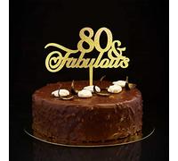 Decoración para tartas de 80 y 80 cumpleaños con purpurina dorada para decoración de fiesta de cumpleaños de 80 años, nombre personalizado, cualquier número de edad, 80 aniversario, cumpleaños
