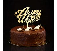 Decoración para tartas de boda con texto en inglés "As You Wish", diseño de silueta dorada personalizada y elegante para novia y novio, suministros de fiesta, regalos de boda para pareja, 6 pulgadas