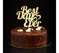 Decoración para tartas de boda con texto en inglés "Best Day Ever", diseño romántico de novia y novio para despedida de soltera, decoración de boda, regalos de compromiso, color dorado, 6 pulgadas