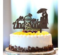 Decoración para tartas de boda con texto en inglés "Mr And Mrs", personaliza los nombres, silueta de fecha estimada, romance, novia y novio, decoración de boda, regalos de compromiso para pareja