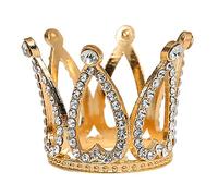 Decoración para tartas de cumpleaños, corona dorada, decoración para tartas, mini corona con brillantes y perlas, baby shower, fiesta de cumpleaños, boda, decoración para tartas, diadema para niños y