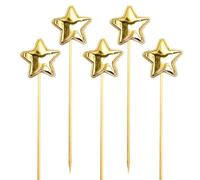 Decoración para tartas de cumpleaños para niñas, accesorio para tartas de cumpleaños infantiles, 5 piezas para tartas de cumpleaños para | Cupcake Pentagram Decor Stake Baking Food Decor Deliver