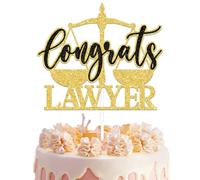 Decoración para tartas de felicitaciones, decoración de fiesta de graduación de abogado, I Survived Law School, cubierta cerrada de caso, suministros de fiesta de graduación, suministros de fiesta de