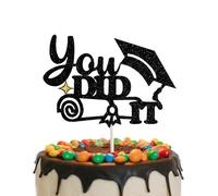 Decoración para tartas de graduación 2024 con texto en inglés «You did it» para tartas de graduación, diploma, estrella, para decoración de fiesta de graduación 2024