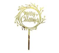 Decoración para tartas de Navidad, bonitas púas de acrílico seguras para cupcakes, juego de decoración de postres de Feliz Navidad con purpurina para decoración de tartas de