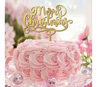 Decoración para tartas de Navidad, diseño de cuernos de reno, árbol de Navidad, decoración de fiesta de baby shower, divertido sombrero de Papá Noel, ciervo, madera, purpurina dorada