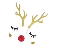 Decoración para tartas de orejas de conejo - Estilo de asta de , reutilizable y no tóxica, diseño elegante, ideal para tartas de Navidad, bodas, cumpleaños, vacaciones, postres, mesas de