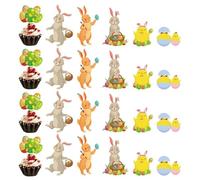 Decoración para tartas de Pascua, estética de primavera, decoración para cupcakes, decoración de Pascua, para cocina, restaurante, apartamento, oficina, vacaciones, cumpleaños, postres