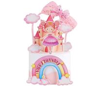 Decoración para tartas de princesa, cumpleaños para niñas, decoración de cupcakes, decoración de princesas, magdalenas de princesa, decoración de cumpleaños para niñas, 8 unidades