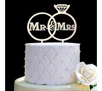 Decoración para tartas, diseño de señor y señora con texto en inglés "Mr and Mrs", para boda, compromiso, decoración de tartas, espejo, acrílico de oro rosa