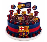 Decoracion para tartas FC Barcelona, 15 piezas adornos cumpleaños, topper