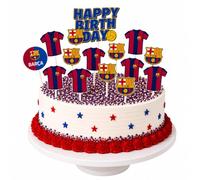 Decoracion para tartas FC Barcelona, 15 piezas adornos cumpleaños, topper