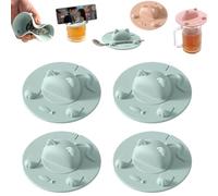 Decoración para taza de té - Funda de silicona diseñada con gato, soporte para bolsas de té de 4 pulgadas y exprimidor, tapa de taza para café, leche y té, apta para lavavajillas (4, verde claro)