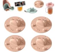 Decoración para taza de té - Funda de silicona diseñada con gato, soporte para bolsas de té de 4 pulgadas y exprimidor, tapa de taza para café, leche y té, apta para lavavajillas (4, rosa claro)