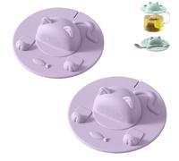 Decoración para taza de té, funda de silicona para taza de gato con soporte para bolsas de té y exprimidor, tapa reutilizable para café, té con leche y bebidas calientes, apto para lavavajillas