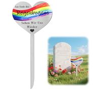 Decoración para tumba resistente a la intemperie, acero inoxidable con forma de corazón, una bonita decoración para tumba, arco iris, decoración para tumba, cementerios, jardines