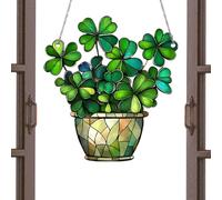 Decoración para ventana - 6,3 x 7,87 pulgadas colgante trébol, amuleto de la suerte con cadena de metal | Delicioso y extravagante para colgar crea una atmósfera más fuerte durante