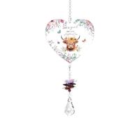 Decoración para Ventanas | Hogareño Bonito Colgante Escocés | para Ventana en Forma de Corazón | para Navidad Cumpleaños Graduación Mujeres Amigas Hermana Familia