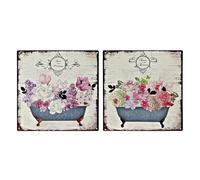 DECORACION PARED METAL 30X1X30 10CM. BAÑO 2 SURT.