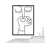 Decoración Pared Metal Baño Divertida - Cartel Humor Mal Olor | Placa WC Nariz Pellizcada, Arte Mural Aseo Invitados, Accesorio Minimalista Negro Casa Hotel Oficina 30cm