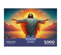 Decoración Pared Regalo Puzzle 1000 Piezas Jesús Brazos Abiertos Atardecer Papel Reciclado Juego Familia Difícil Divertido 70x50cm