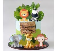 Decoración Pastel Selva, Tartas Animales Toppers, Safari Animals Cake Topper, Fiesta de Cumpleaños para Niño y Niña