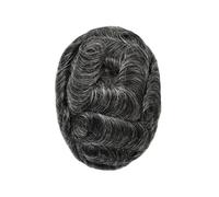 Decoración Peluca de cabello humano Remy de 0,03 mm for hombre, prótesis capilar, cabello humano natural, prótesis capilar masculina esponjosa(1B40#)