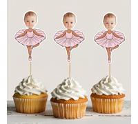 Decoración personalizada para cupcakes de danza, sombrero de fiesta personalizado para cupcakes y decoración de postres divertidos para cumpleaños, bodas y fiestas de graduación (color 1)