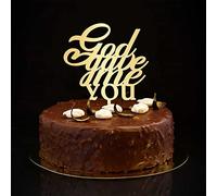 Decoración personalizada para tartas de boda con texto en inglés "God Gave Me You" para bodas, despedidas de soltera, regalos de despedida de soltera, regalos de despedida de soltera, dorado, 6