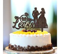 Decoración personalizada para tartas de boda Mr & Mrs. Silueta personalizada con apellido Fecha Est, decoración rústica para tartas de novia y novio para boda, aniversario, fiesta, regalos de