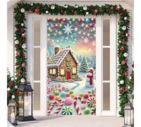 Decoracion Puerta Navidad,DecoracióN NavideñA Puerta Entrada Exterior,Funda Pancarta Colgante De Papá Noel Puerta NavideñA Banderolas,Fundas Cubierta Adorno Delantera Casa Hogar (Color 2,90 X 210cm)