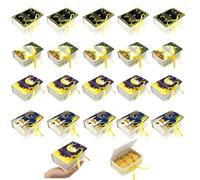 Decoración ramadán 20 cajas regalo Eid diseño castillo lunar, 13×9×4.5 cm, colores surtidos ideal para dulces fiesta musulmana