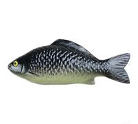 Decoración realista de peces de carpa de plástico para el hogar, boda, Navidad, accesorios de fotografía, adorno de peces artificiales, decoración ligera de acuario, 7.3 pulgadas (Negro)