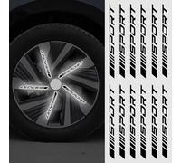 Decoración Reflectante para Ruedas, para SsangYong Actyon Korando Rexton Kyron Rodius Tivoli Musso Vorsitzender Turismo Adhesivos Reflectantes Pegatinas para el Borde de la Llantas,Black