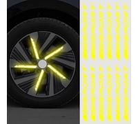 Decoración Reflectante para Ruedas, para SsangYong Actyon Korando Rexton Kyron Rodius Tivoli Musso Vorsitzender Turismo Adhesivos Reflectantes Pegatinas para el Borde de la Llantas,Yellow