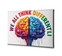 Decoración religiosa de Pascua con diseño de cerebro colorido: lienzo de pensamiento diverso para decoración de baño (20 x 30 cm)
