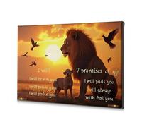 Decoración religiosa de Pascua con las promesas del león al atardecer, lienzo decorativo, decoración de Pascua, decoración de baño (40 x 60 cm)
