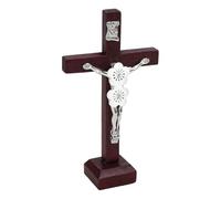 Decoración religiosa de Pascua, de escritorio de madera, letrero de cruz de madera para mesa, sala de estar, escritorio, porche, jardín, patio, granja, fiesta, decoración cristiana del hogar