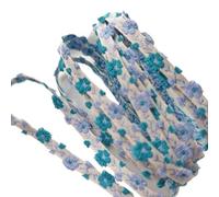Decoración retrógrada, cintas de flores, 0.7cm Wide Embroidered Lace Handmade DIY Sewing Craft for Costume Hat Decoration(Blue)