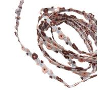 Decoración retrógrada, cintas de flores, 0.7cm Wide Embroidered Lace Handmade DIY Sewing Craft for Costume Hat Decoration(Dark brown)